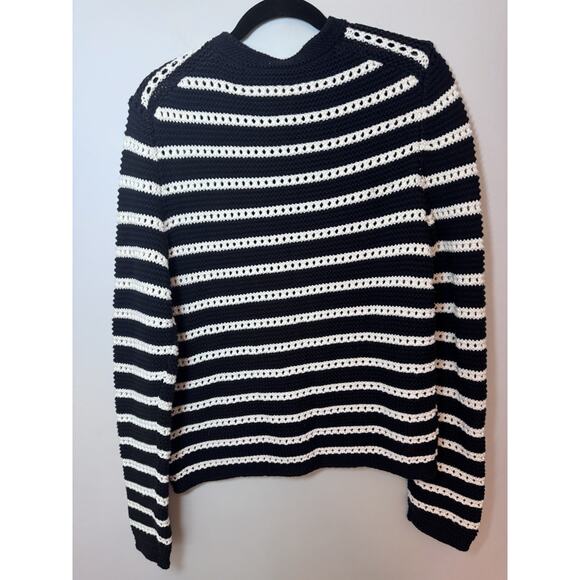 ALEX MILL Women's Hailey Stripe Cardigan Hailey Cardigan Navy/Ivory NWT L $185 - Picture 5 of 11